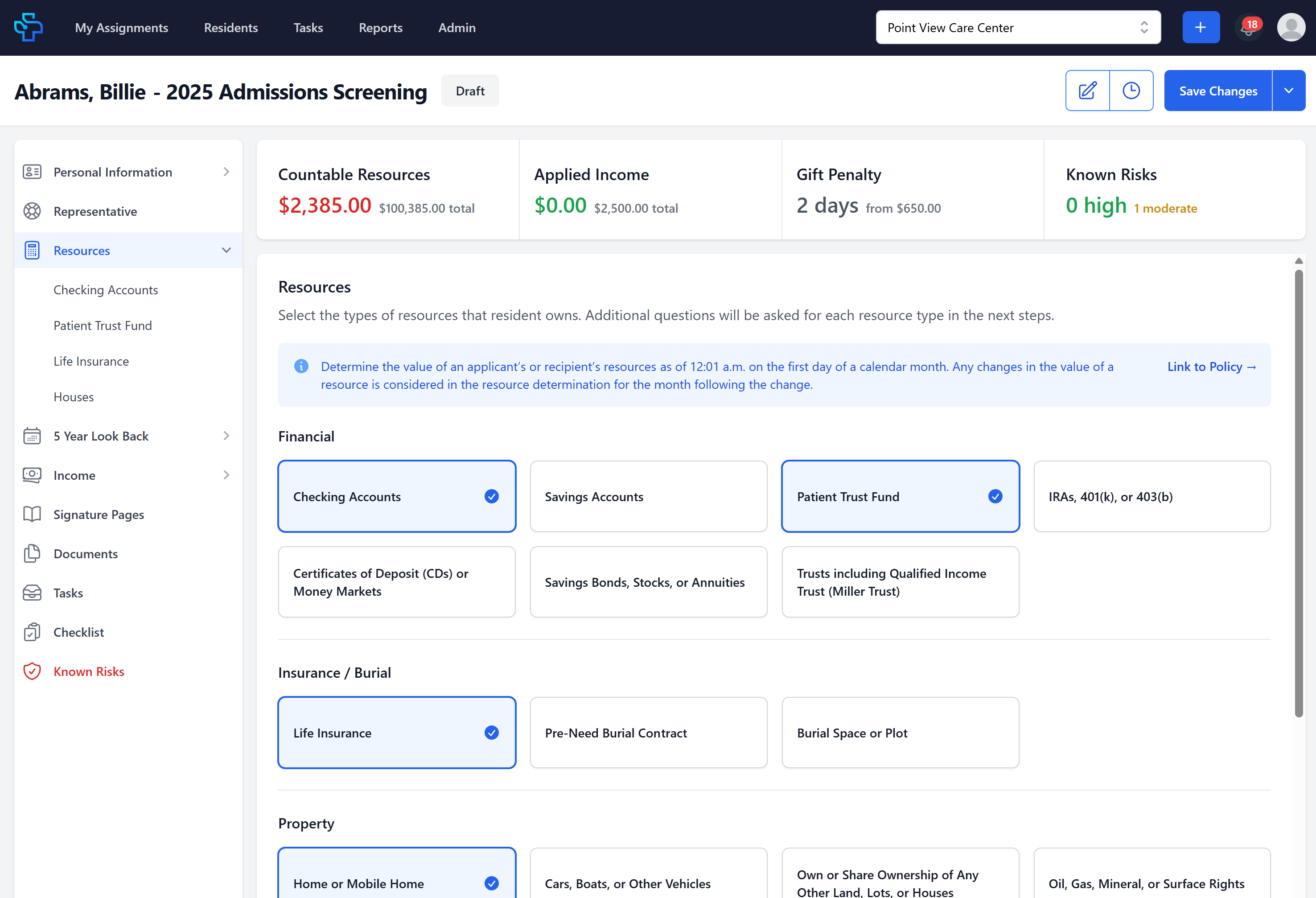 Eligibility Validation Screen